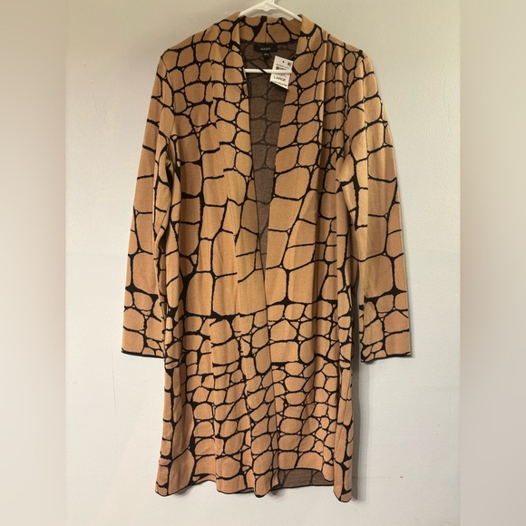 Alfani Tan and Black Patterned Cardigan - Picture 1 of 8